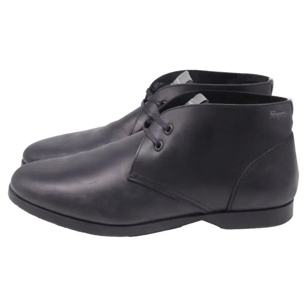 Ferragamo World Chukka Ankle Boots in Black Leather